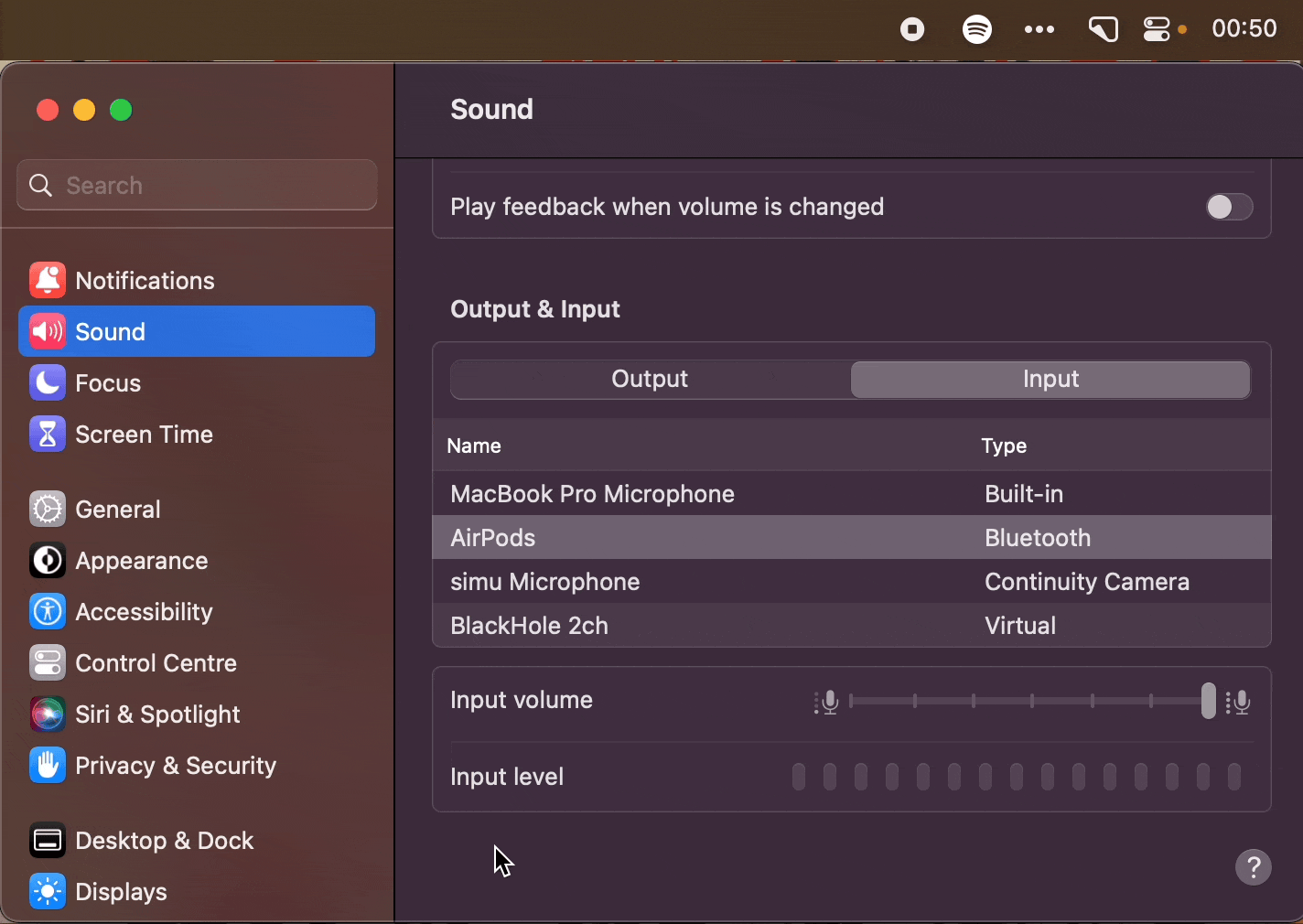 microphone toggle notifications
